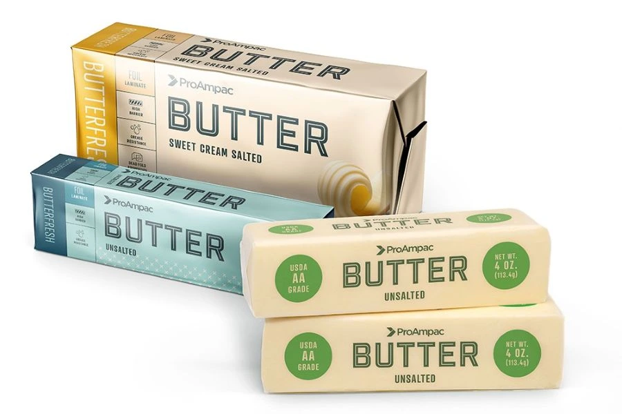 Blocks of wrapped butter.